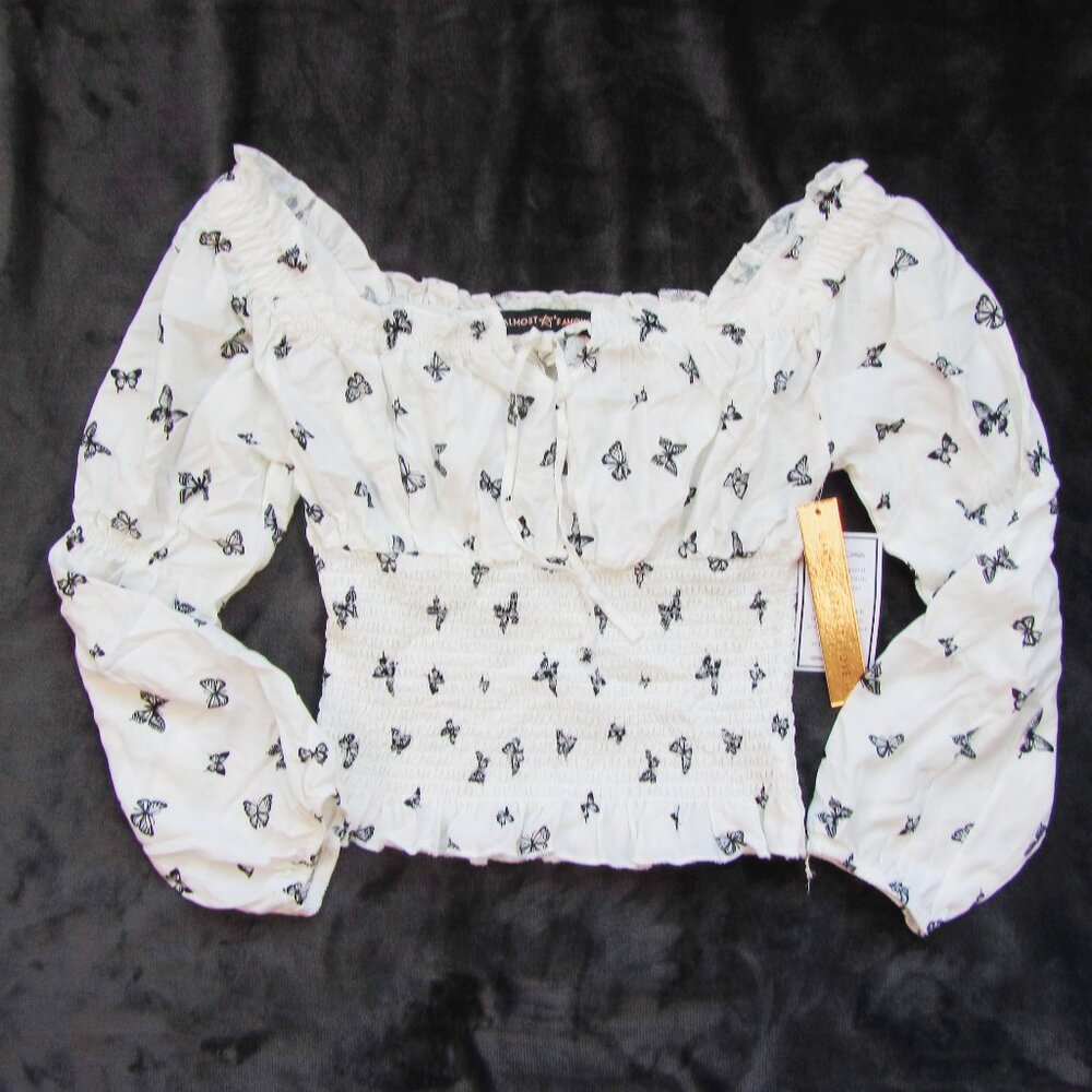 NWT Almost Famous Butterfly Print Top